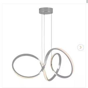 Swirl 30-Watt 1 Light Chrome Modern Integrated LED Pendant Light Fixture